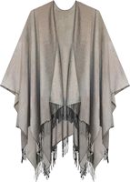 Écharpe longue en acrylique pour l'automne et l'hiver, châle réversible à dégradé de couleurs, franges jacquard, poncho grand format durable et coupe-vent pour l'extérieur
