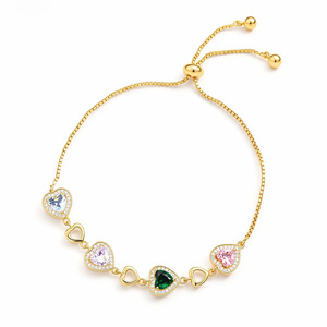 Collier en diamant taillé en forme de cœur pour femmes, plaqué or, pierres colorées, bijoux à porter tous les jours - Product Image 5