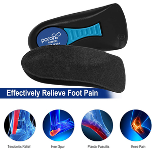 Plantillas para Fascitis Plantar con Soporte <span class=keywords><strong>de</strong></span> Arco <span class=keywords><strong>de</strong></span> Espuma Viscoelástica Poron y Taloneras para Alivio del <span class=keywords><strong>Dolor</strong></span> <span class=keywords><strong>de</strong></span> Talón y Pies Planos, Antideslizantes, para Mujer y Hombre, Negras - Product Image 4