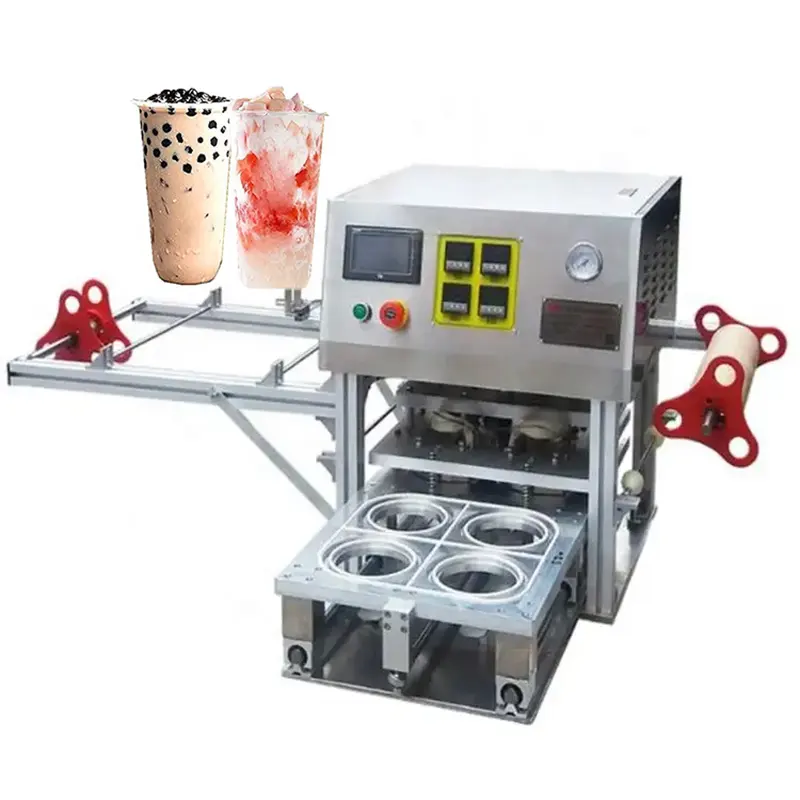 निर्माताओं स्वत: Boba बुलबुला चाय कप सील मशीन के लिए प्लास्टिक कागज कप जेली दूध कप ट्रे मुहर