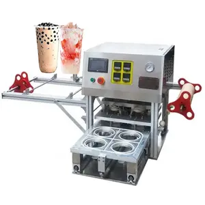 Manufacturers Automatic Boba Bubble Tea Cup Sealing Machine for Plastic Paper Cup Jelly Milk Cup Tray Sealer