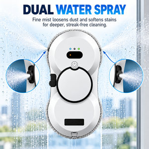 Robot de nettoyage de fenêtres automatique, double pulvérisation d'eau, nettoyeur de vitres intelligent, forte aspiration, télécommande, lave-vitres pour la maison et l'hôtel - Product Image 6