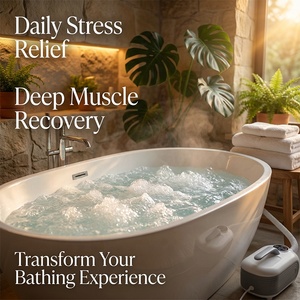 Tapis de bain à bulles électrique portable réglable sur 6 niveaux avec plus de 300 buses pour une relaxation musculaire profonde et une hydrothérapie - Product Image 1