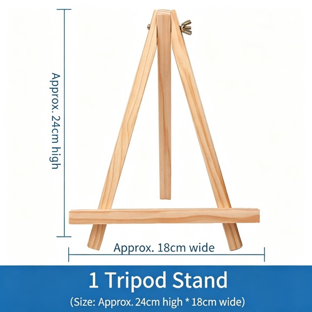 Portable 18x24cm Mini Wooden Tripod Easel Tabletop Triangle Small Art Stand Oil Painting Canvas Photo Frame Display Art Supplies