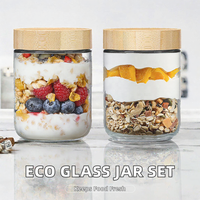 Offre Spéciale – Lot de Bocaux en Verre Écologiques de 10 oz avec Couvercle Rabattable et Large Ouverture pour la Cuisine : Salades, Snacks, Yaourts, Overnight Oats