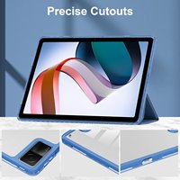 Nouveau Acrylique Transparent Coque Arrière Aimant Mince À Trois Volets Support En Cuir PU Tablette Housse pour Redmi Pad 10.6