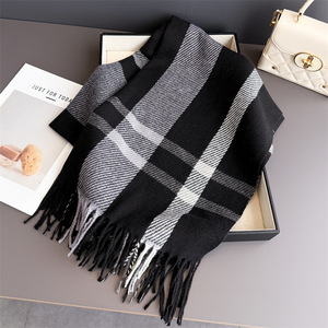 Elegant High End Lady Evening Wrap Soft Imitation Cashmere Shawl <strong>Wedding</strong> Guest Gift Scarf Luxury Plaid <strong>Pashmina</strong> for Women - Product Image 3