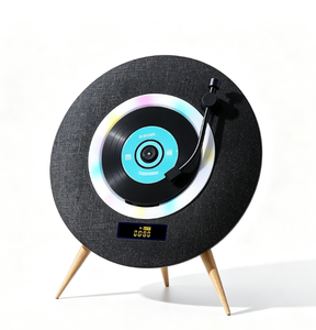 Tourne-disque vinyle rond UFO, son HiFi, double usage mural et de bureau, rechargeable 4000mAh, BT 5.3 bidirectionnel, pour la maison, directement de l'usine - Product Image 1