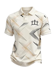 <span class=keywords><strong>Polo</strong></span> da Uomo Premium con Croci Geometriche Cristiane, Traspirante, a Righe Astratte, Manica Corta, per Chiesa e Uso Quotidiano - Product Image 1