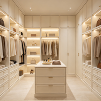 Armoire complète de luxe HNSJ, moderne, durable et écologique, avec tiroirs et éclairage LED, pour chambre de villa