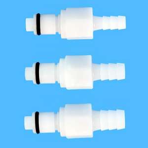 Raccord rapide mâle en plastique à valve droite 1/4" 5/16" 3/8" avec insert pour raccord rapide à cannelure pour tuyau - Product Image 1