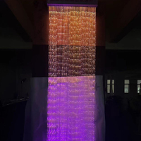 Cortina de Agua con Fibra Óptica LED, Cascada Exterior para Cafetería, Villa, Patio, Restaurante, Hotel, Luces Decorativas de Colores para Separación de Ambientes