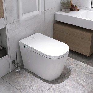 Siège de toilette intelligent automatique à poser au sol avec télécommande pour cuvettes rondes/rectangulaires, kit d'installation inclus, toilettes <span class=keywords><strong>WC</strong></span> - Product Image 1