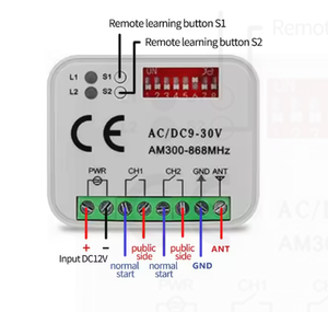 2-Kanal 300-868MHz AC/DC <span class=keywords><strong>9</strong></span>-30V Empfänger für Garagentor Elektronisches Schloss Licht - Product Image 5