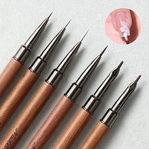 Pinceau professionnel pour ongles en bois de rose, pinceau de nail art pour peinture et dessin, poils en nylon, pour gel UV, pinceau de manucure de salon - Product Image 6