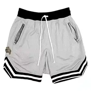 Excellent Quality Comfortable Polyester Gym Shorts Casual Pocket Zipper Shorts Beach Quick-Drying Running Shorts For Men