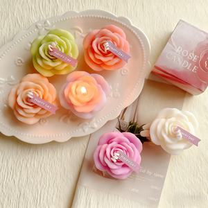 DKB เทียนหอมเทียนดอกไม้สีม่วงที่สร้างสรรค์ชุดของขวัญเทียนไขถั่วเหลืองหอมกลิ่นกุหลาบ - Product Image 1