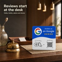 Carte de visite NFC, menu sur les réseaux sociaux, plaque en acrylique pour restaurant, support d'affichage pour les commentaires et les évaluations des clients
