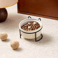 Bol pour animaux de compagnie en céramique moderne et mignon, avec support en fer, en porcelaine émaillée, pour chien et chat - Meilleures ventes