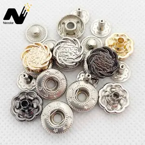 OEM Fashionable Rolling Gun Color Metal Press Snap Button For Garments