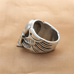 Skull <b>Ring</b> <b>Titanium</b> Steel Silver Men's Retro Punk Jewelry Gift 29007 - Product Image 2