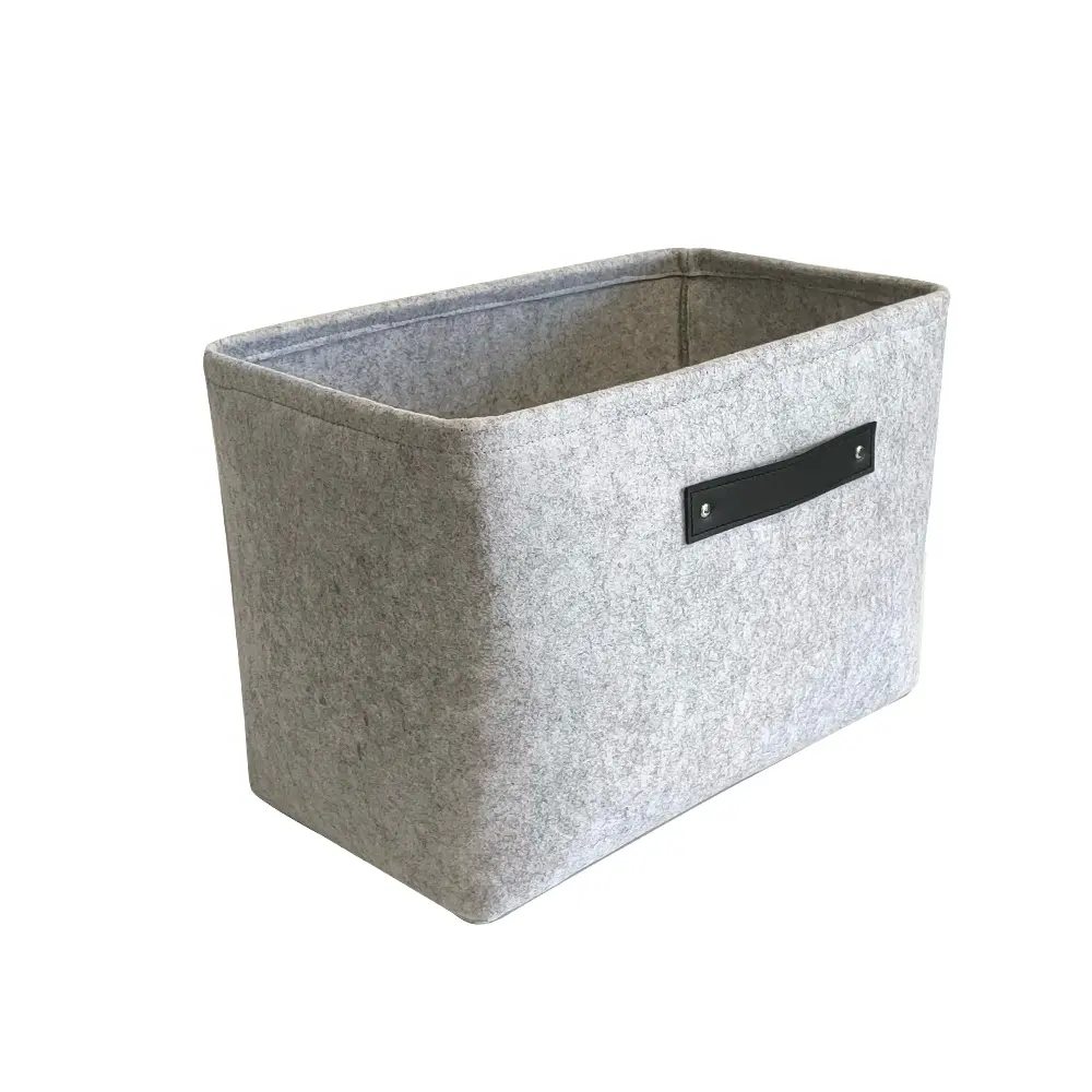 Personalizada plegable fieltro cesta de almacenamiento de contenedores para lavar la ropa