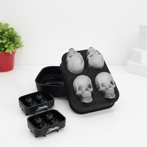 Wholesale Xinghan Manual Eco-Friendly Recyclable Silicone BPA-Free Food Grade Dishwasher Safe Ice Cube Tray Black Ice <b>Cream</b> - Product Image 1