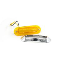 Feux latéraux à LED avec base chromée pour camion, remorque, 12V 24V, camping-car, caravane, feux de dégagement, lampe latérale de bateau, ambre rouge