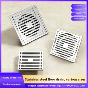 OEM Bathroom Stainless Steel Modern Simple Anti-Odor Deodorizing Filter Square Floor Drain - Product Image 2
