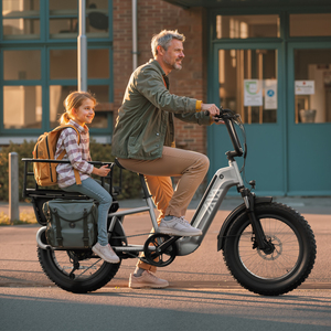Cargo vélo électrique cyclomoteur Suspension vélo Courier vélo 48V hybride électrique vers le bas Tube batterie vélo électrique - Product Image 4