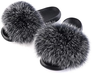 Sandalias con plataforma china para mujer, calzado con plumas de pelo, para casa, venta al por mayor, <span class=keywords><strong>2021</strong></span> - Product Image 2