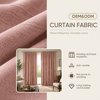 Tissu de rideau de luxe ColorTex OEM ODM en mélange lin-rayonne à double tissage, occultant, à bon tombé, antistatique, pour villa