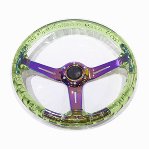 Volante rotondo concavo da corsa modificato per auto 14 pollici 350mm con deriva in acrilico ruota dello sterzo - Product Image 2