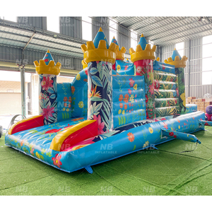 บ้านลมเป่าลมสำหรับเด็กเล่นกลางแจ้งพร้อมสไลเดอร์ ปราสาทลมเป่าลม บ้านเด้งดึ๋ง ปาร์ตี้พูล พร้อมเครื่องเป่าลม - Product Image 3