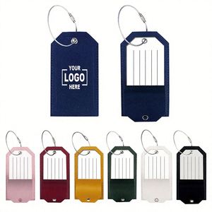 Étiquette de bagage personnalisée en cuir PU avec logo, sangle métallique, porte-cartes d'identité et de carte d'embarquement, cadeau promotionnel d'entreprise, cadeaux de bienvenue - Product Image 4