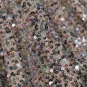 Tissu de dentelle de paillettes africaines arc-en-ciel coloré chaud tissu de paillettes de maille de Spandex - Product Image 1