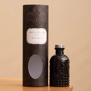 Aikun Cylinder Box Luxury Packaging Sandalwood Fragrance IP16 Embossed Glass Bottle 120ml <b>Reed</b> <b>Diffuser</b> Gift Set <b>For</b> Hotel SPA - Product Image 1