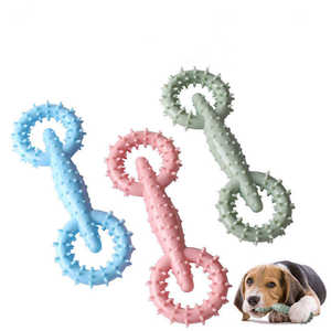 Wholesale Barbell <b>Interactive</b> Natural Rubber Dog Dumbbell Chew <b>Toy</b> <b>Pet</b> Leak Food <b>Toy</b> Dog Toothbrush Molar Stick - Product Image 1
