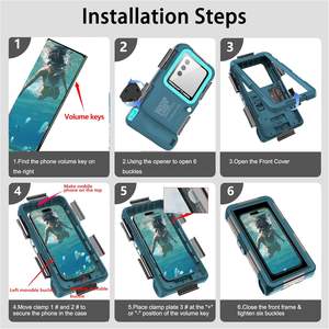 Étui étanche universel <span class=keywords><strong>pour</strong></span> téléphone portable de plongée sous-marine et de snorkeling, motif animal, protection 360°, bouton de volume droit - Product Image 4