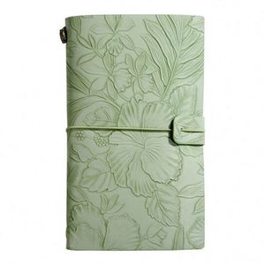 Carnet portable A6 rétro gravé pour notes de voyage, carnet vierge à grille épaisse et fraîche - Product Image 5