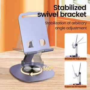 Purple Aluminum 360 Degree Rotating <b>Tablet</b> <b>Stand</b> with Adjustable Swivel Bracket for iPhone Samsung iPad - Product Image 1