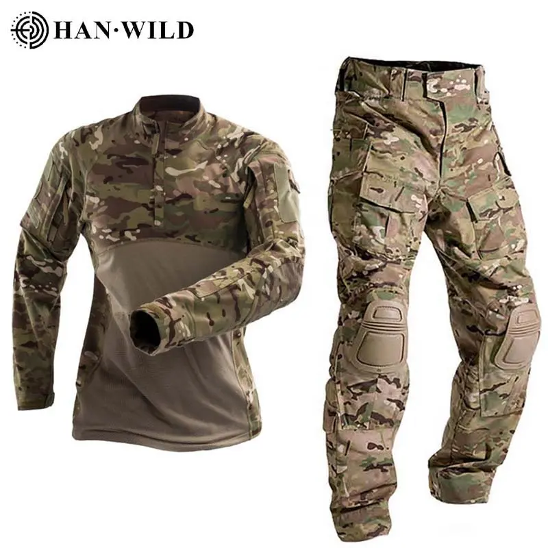 HAN WILD tactical uniform / camouflage shirt +tactical pants / hiking clothing