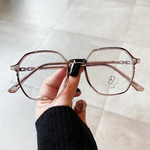 Montures de lunettes Qianai Square TR90 anti-UV et anti-lumière bleue pour femmes, monture irrégulière moyenne, verres PC - Product Image 3