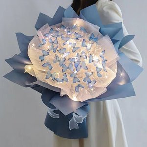 Fai da te bouquet di farfalle fatte a mano pacchetto materiale fiore di farfalla a LED luce regalo di <span class=keywords><strong>compleanno</strong></span> decorazione <span class=keywords><strong>per</strong></span> festa di nozze - Product Image 1
