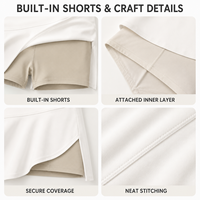 Jupe-short de tennis pour femmes, coupe irrégulière, avec short intégré, pour entraînement sportif et tenue de court.