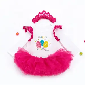 Baby Girl Dresses Summer First 1st Birthday Cake Smash Outfits Baby Clothes Romper Tutu Skirt Headband Toddler Dresses Girls