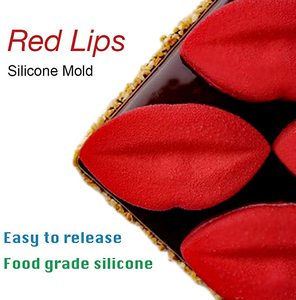 6-गुहा डिस्पोजेबल सिलिकॉन मोल्ड चॉकलेट कैंडी 3 डी लाल होंठ बेकिंग मोल्ड होंठ प्रिंट चुंबन - Product Image 3