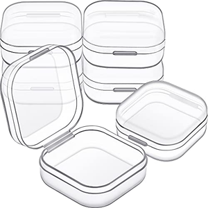 Boîte de rangement multifonctionnelle en plastique transparent PP pour bouchons d'oreilles, bijoux, pilules, outils, petit conteneur carré pour boucles d'oreilles - Product Image 1