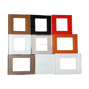 4 mm Color Silkscreen 8 gang Tempered Glass india modular switch glass plate switch panel