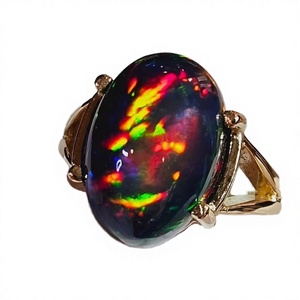 Black <b>Opal</b> <b>Ring</b> Solid 925 Sterling Silver Romantic Gift Unique Design Women Engagement Wedding Band Party Jewelry Wholesale Bulk - Product Image 3
